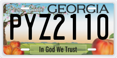 GA license plate PYZ2110