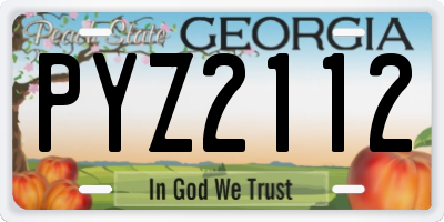GA license plate PYZ2112