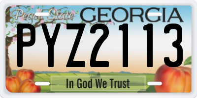 GA license plate PYZ2113