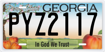 GA license plate PYZ2117