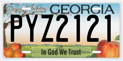 GA license plate PYZ2121