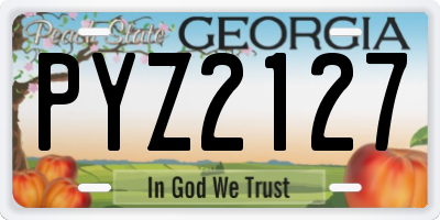 GA license plate PYZ2127