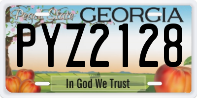 GA license plate PYZ2128