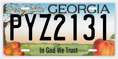 GA license plate PYZ2131