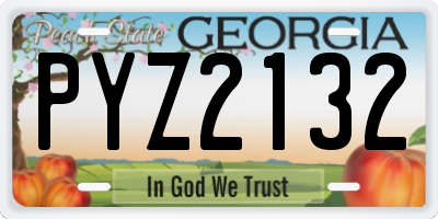 GA license plate PYZ2132