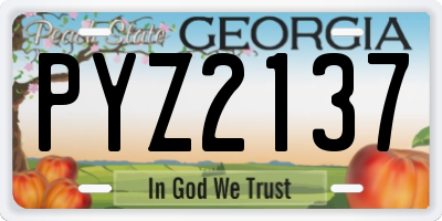 GA license plate PYZ2137