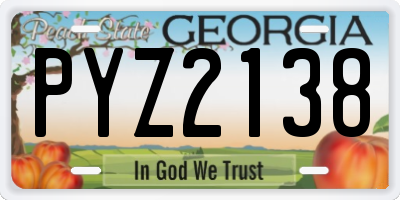 GA license plate PYZ2138