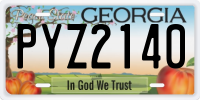 GA license plate PYZ2140