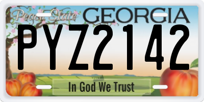 GA license plate PYZ2142