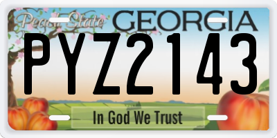 GA license plate PYZ2143
