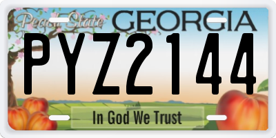 GA license plate PYZ2144