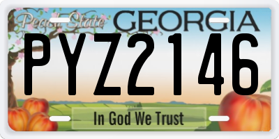 GA license plate PYZ2146