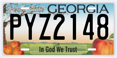 GA license plate PYZ2148