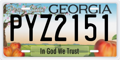 GA license plate PYZ2151