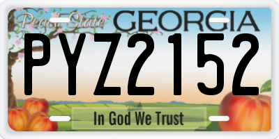 GA license plate PYZ2152