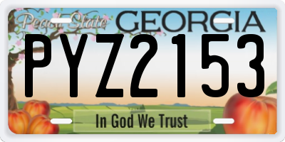 GA license plate PYZ2153