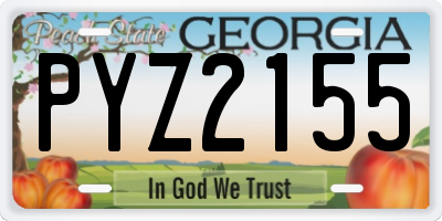 GA license plate PYZ2155