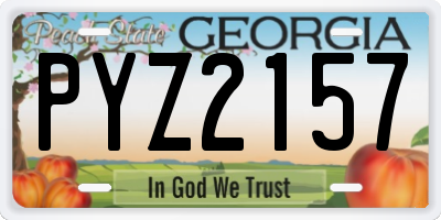GA license plate PYZ2157