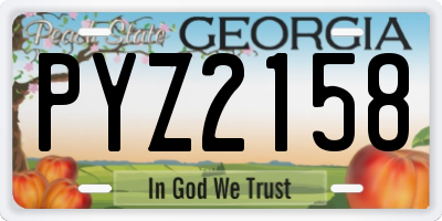 GA license plate PYZ2158