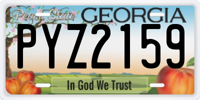 GA license plate PYZ2159