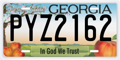 GA license plate PYZ2162