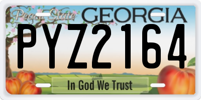 GA license plate PYZ2164