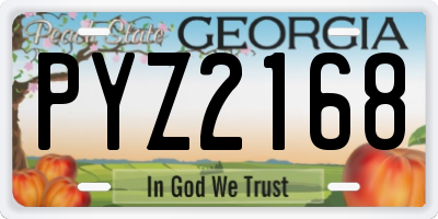 GA license plate PYZ2168