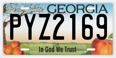 GA license plate PYZ2169