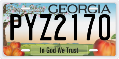 GA license plate PYZ2170