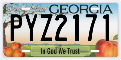 GA license plate PYZ2171