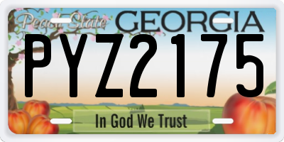 GA license plate PYZ2175
