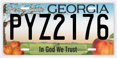 GA license plate PYZ2176