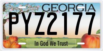 GA license plate PYZ2177