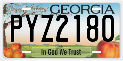 GA license plate PYZ2180