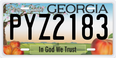 GA license plate PYZ2183