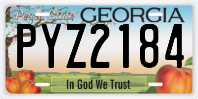 GA license plate PYZ2184