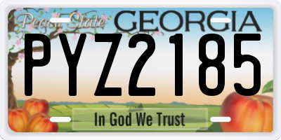 GA license plate PYZ2185