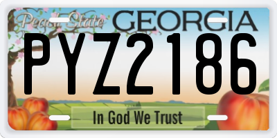 GA license plate PYZ2186
