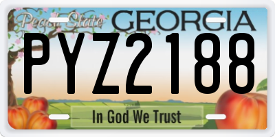 GA license plate PYZ2188