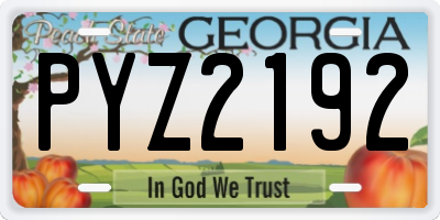 GA license plate PYZ2192