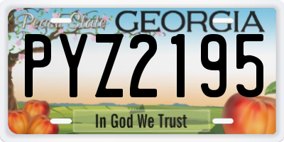 GA license plate PYZ2195