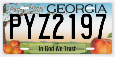 GA license plate PYZ2197