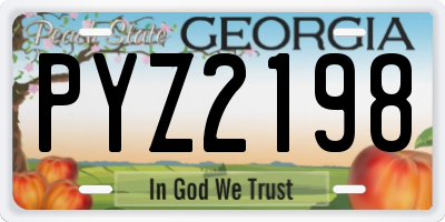 GA license plate PYZ2198