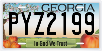 GA license plate PYZ2199