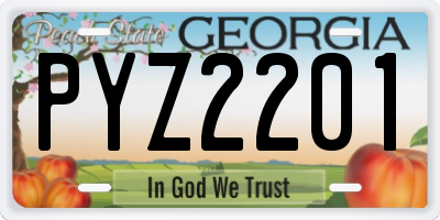 GA license plate PYZ2201