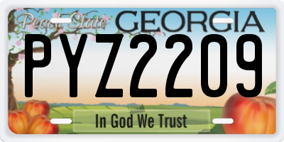 GA license plate PYZ2209