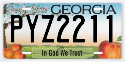 GA license plate PYZ2211