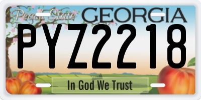 GA license plate PYZ2218