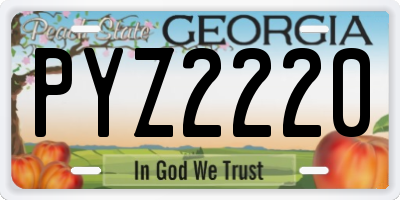 GA license plate PYZ2220