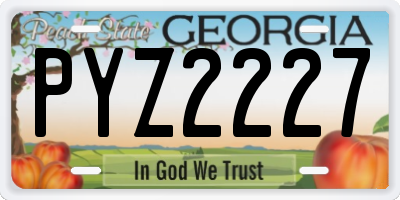GA license plate PYZ2227